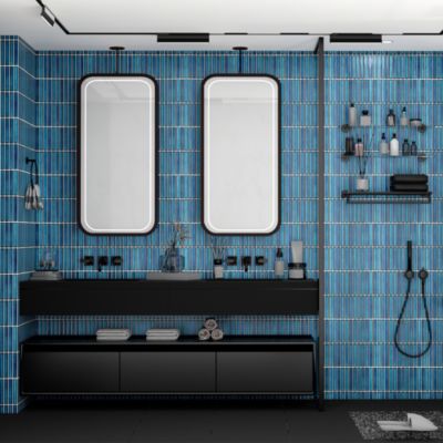Mosaïque céramique Luisa bleu L. 29,8 x l. 29,5 cm GoodHome