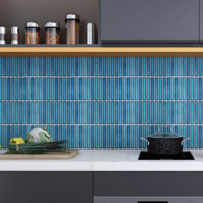 Mosaïque céramique Luisa bleu L. 29,8 x l. 29,5 cm GoodHome