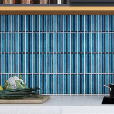 Mosaïque céramique Luisa bleu L. 29,8 x l. 29,5 cm GoodHome