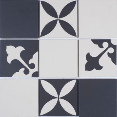 Mosaique de Ceramique 10X10 cm - Decor Type Carreau Ciment - vendu par plaque de 30,7X30,7 cm -
