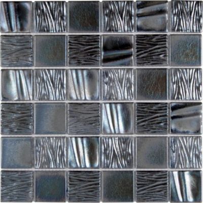 Mosaique de Ceramique 4,7 X 4,7 Cm Noire Relief Vague - vendu par plaque de 30X30 cm -