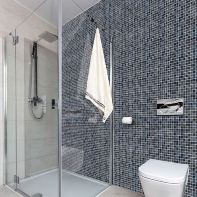 Mosaique de verre 2.3 X 2.3 Cm Ondulee Anthracite - vendu par plaque de 30 X 30 Cm -