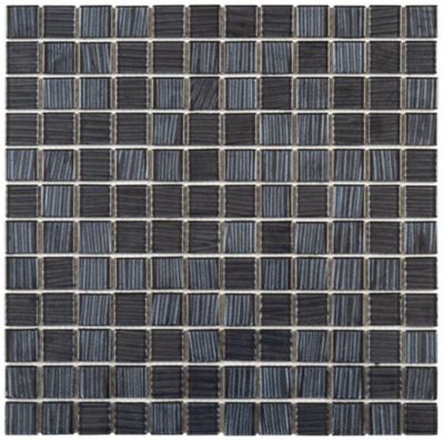 Mosaique de verre 2.3 X 2.3 Cm Ondulee Anthracite - vendu par plaque de 30 X 30 Cm -
