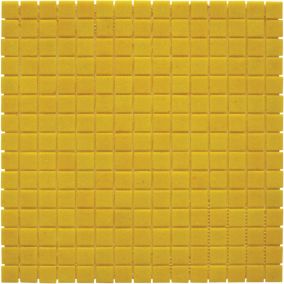 MOSAIQUE DECORATION JAUNE TRAME PAPIER 1 PLAQUE 32,7 x 32,7 CM CASA LINEA