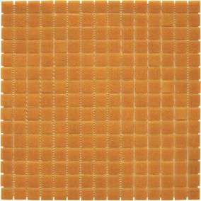 MOSAIQUE DECORATION ORANGE CLAIR TRAME PAPIER 1 PLAQUE 32,7 x 32,7 CM CASA LINEA