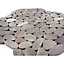 Mosaïque Galet naturel rectifié Flat gris L. 30 x l. 30 cm Mat Inter