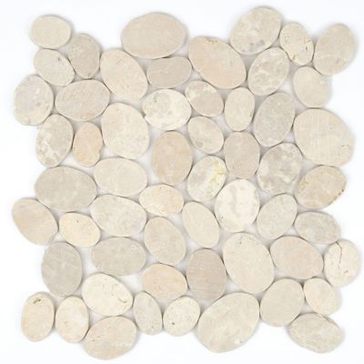 MOSAIQUE GALET SCIE CREME 1 PLAQUE 30 x 30 CM CASA LINEA
