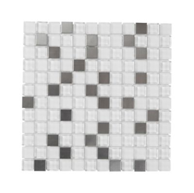 Mosaïque gris et blanc 32 x 32 cm Prate