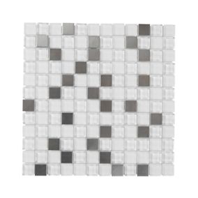 Mosaïque gris et blanc 32 x 32 cm Prate