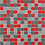 Mosaïque gris rouge 30 x 30 cm Barcelona