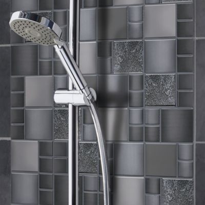 Mosaique emaux de verre transluscide couleur argent strie 100 grammes
