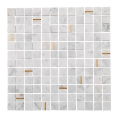 Mosaïque marbre gold blanc 29,7 x 29,70 cm