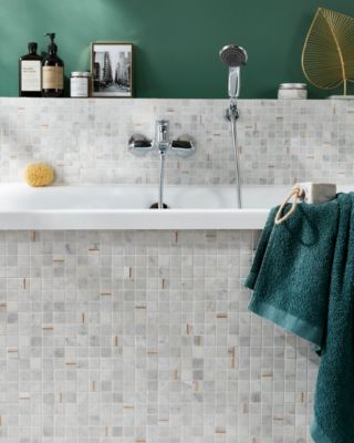 Mosaïque marbre gold blanc 29,7 x 29,70 cm