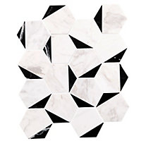 Mosaïque Marquina noir et blanc 29,6 x 25,7 cm