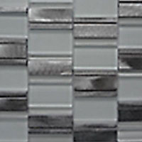 Mosaïque mix aluminium blanc argent 30 x 30 cm Cuma
