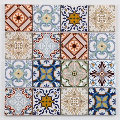 Mosaïque multi-couleur 7,2 x 7,2 cm Bada travertin pierre naturelle