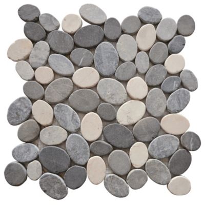 Mosaïque mur et sol Scie mix gris/argent 30 x 30 cm
