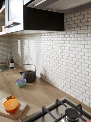Mosaïque mur Mini Métro blanc 30 x 30cm