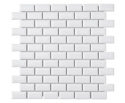 Mosaïque mur Mini Métro blanc 30 x 30cm