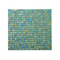Mosaïque mur perle turquoise 30 x 30 cm Akira