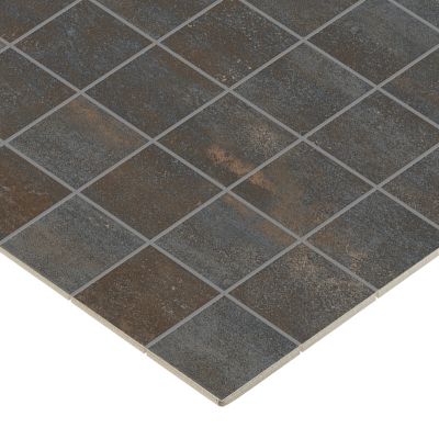 Mosaïque murale en grès cérame émaillé effet béton noir mat L.30 x l.30 cm x ép.7,4 mm, Upper