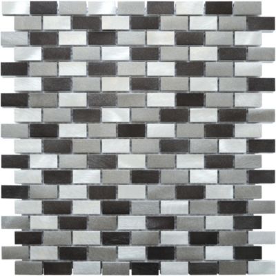 Mosaïque murale Minibrique noir 30 x 30 cm