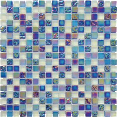 Mosaïque murale Tissu Mix bleu 30 x 30 cm