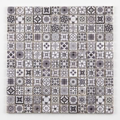 Mosaïque noir et blanc 2,2 x 2,2 cm Bada travertin