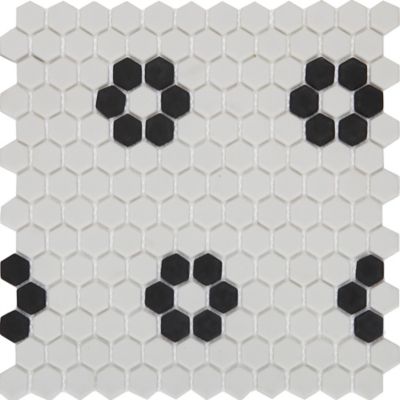 Mosaïque noir et blanc 30x30cm Glina