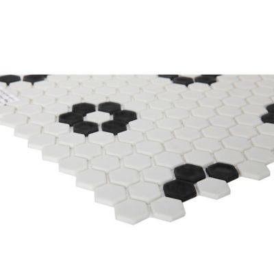 Mosaïque noir et blanc 30x30cm Glina