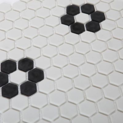 Mosaïque noir et blanc 30x30cm Glina