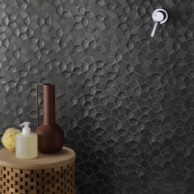 Mosaique Palladiane Aluminium 3D Noir - vendu par plaque de 27.9X27.9 cm -