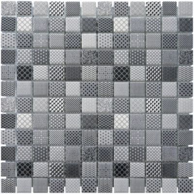 MOSAIQUE RESINE MIX GRIS 1 PLAQUE 30,5 x 30,5 CM CASA LINEA