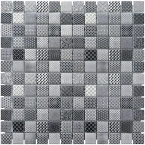 MOSAIQUE RESINE MIX GRIS 1 PLAQUE 30,5 x 30,5 CM CASA LINEA