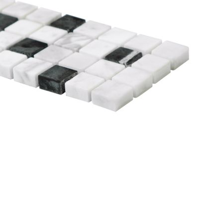 Mosaïque Shannon noir et blanc 6,5 x 30 cm GoodHome