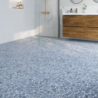 Mosaïque sol et mur en pierre anthracite L.31,5 x l.31,5 cm x ép.8 mm, Bohai