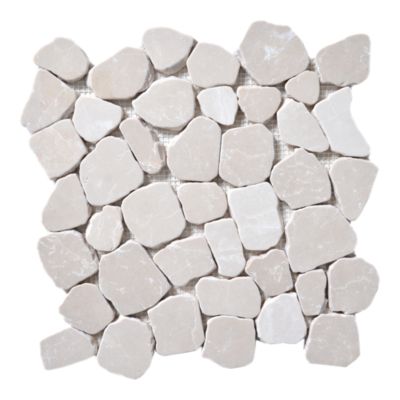 Mosaïque sol et mur en pierre beige L.31 x l.31,5 cm x ép.8 mm, Malaca