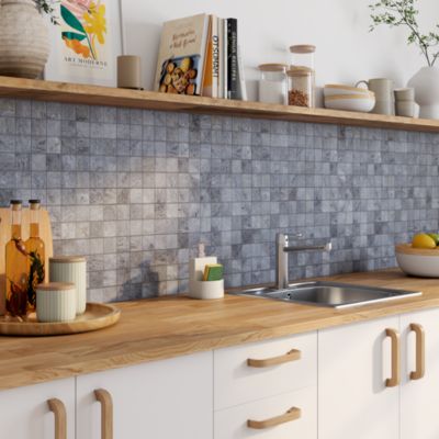 Plaque De Mosaïque Gris-pierre 22-0204-R10_b – Pour Cuisine, Salle De Bain, Mur Ou Sol