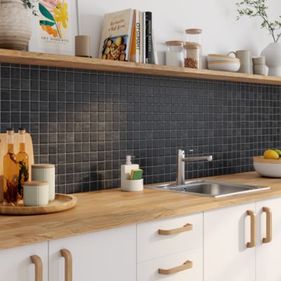 Mosaïque mur Prestige décor mix noir 2.5 x 2.5 cm | Leroy Merlin