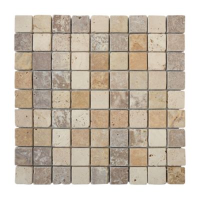 Mosaïque travertin Mix L.30,5 x l.30,5 cm Casa Linea