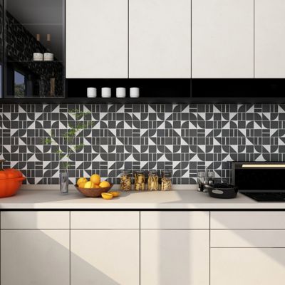 Mosaïque Urda noir et blanc 30 x 30 cm GoodHome