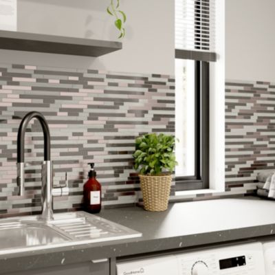 Mosaïque verre gris 30x30cm Foxe GoodHome