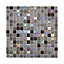 Mosaïque verre gris irisé 2 x 2 cm