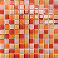 Mosaïque verre orange 2,5 x 2,5 cm