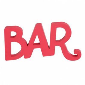 Mot décoratif rouge "Bar"