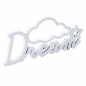 Mot décoratif blanc "Dream"