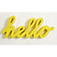 Mot décoratif bois MDF jaune "Hello"