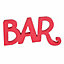 Mot décoratif rouge "Bar"