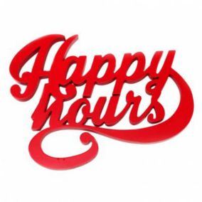 Mot décoratif rouge "Happy Hours"