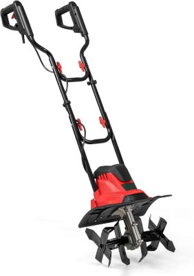 Motobineuse Electrique Filaire 1200W, Manuelle à Fraise 10A,Largeur de Travail et Profondeur de Travail 22cm (Rouge,Largeur 36,5)